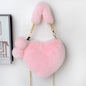 LovelyRLovely LovelyRLovely Soft Plush Heart Handbag Light pink LovelyRLovely Soft Plush Heart Handbag