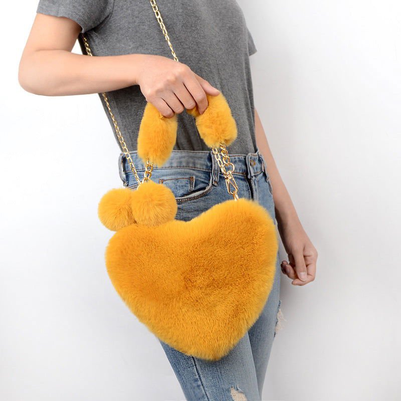 LovelyRLovely LovelyRLovely Soft Plush Heart Handbag LovelyRLovely Soft Plush Heart Handbag