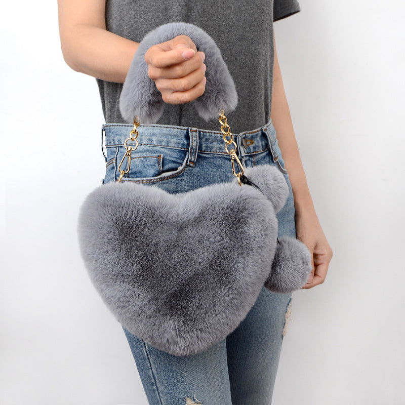 LovelyRLovely LovelyRLovely Soft Plush Heart Handbag LovelyRLovely Soft Plush Heart Handbag