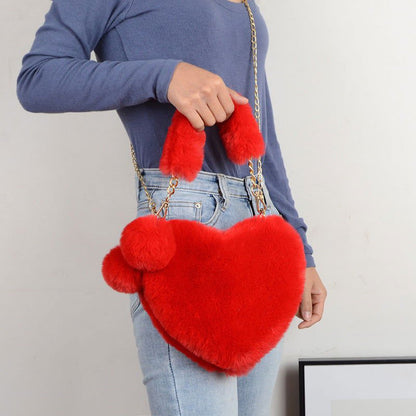 LovelyRLovely LovelyRLovely Soft Plush Heart Handbag LovelyRLovely Soft Plush Heart Handbag