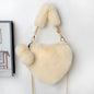 LovelyRLovely LovelyRLovely Soft Plush Heart Handbag Off white LovelyRLovely Soft Plush Heart Handbag