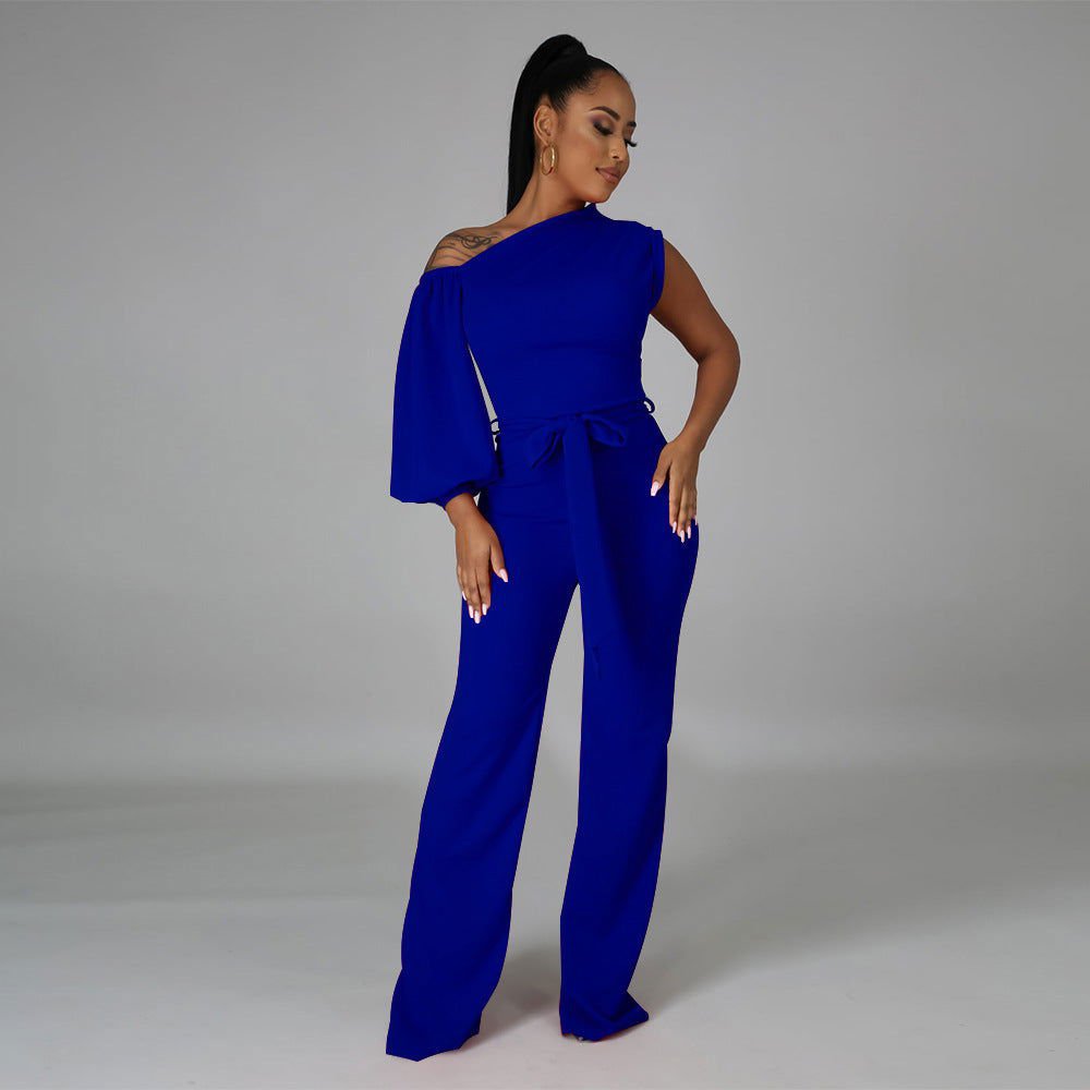 LovelyRLovely LovelyRLovely Solid Color Single Shoulde LovelyRLovely Solid Color Single Shoulder Jumpsuit