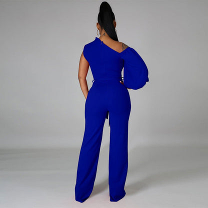 LovelyRLovely LovelyRLovely Solid Color Single Shoulde LovelyRLovely Solid Color Single Shoulder Jumpsuit