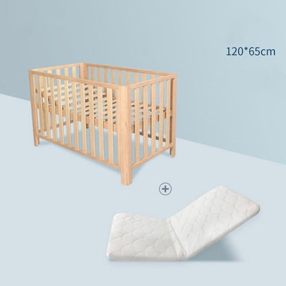 LovelyRLovely LovelyRLovely Solid Wood Splicing Unpain Bed and mat / 1.2M LovelyRLovely Solid Wood Splicing Unpainted Crib