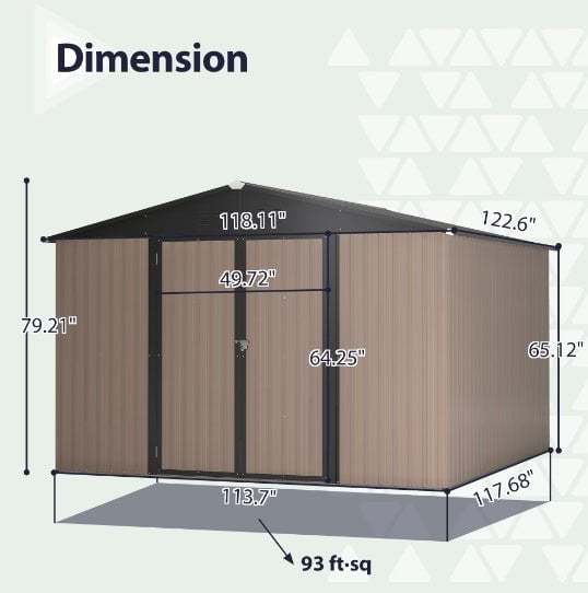 LovelyRLovely LovelyRLovely Steel Garden Shed With Dou Brown LovelyRLovely Steel Garden Shed With Double Lockable Door