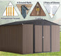 LovelyRLovely LovelyRLovely Steel Garden Shed With Dou Brown LovelyRLovely Steel Garden Shed With Double Lockable Door