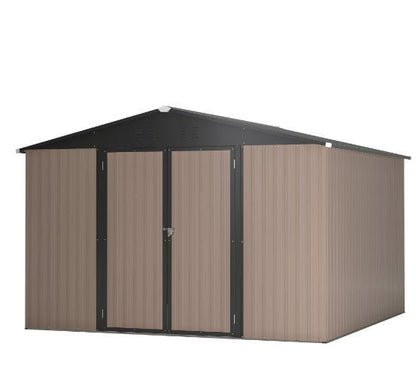 LovelyRLovely LovelyRLovely Steel Garden Shed With Dou Brown LovelyRLovely Steel Garden Shed With Double Lockable Door