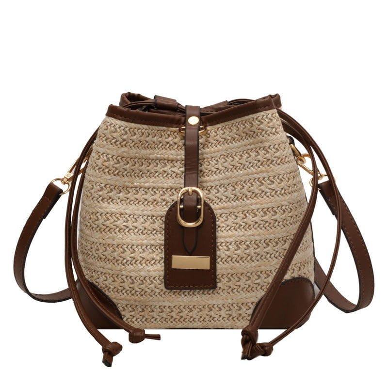 LovelyRLovely LovelyRLovely Straw Plaited Shoulder Bag Beige LovelyRLovely Straw Plaited Shoulder Bag