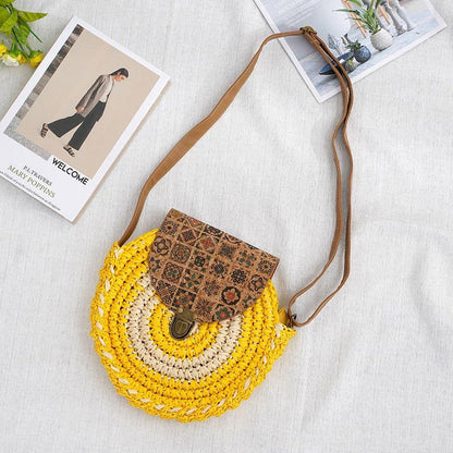 LovelyRLovely LovelyRLovely Straw-weaved Crossbody Bag Yellow / 25cmx25cm LovelyRLovely Straw-weaved Crossbody Bag