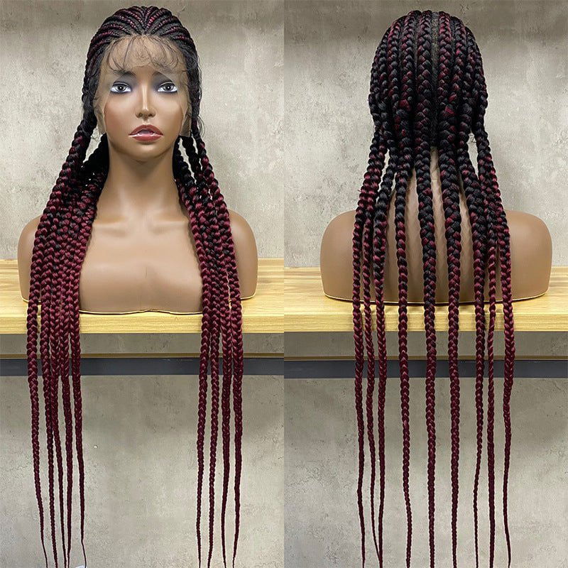 LovelyRLovely LovelyRLovely Stretch Mesh Cornrow Braid 1BRed LovelyRLovely Stretch Mesh Cornrow Braided Wig