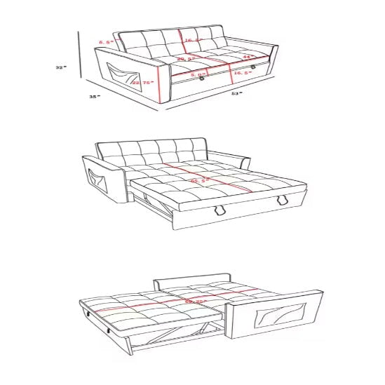 LovelyRLovely LovelyRLovely Stylish Pull-Out Sofa Bed LovelyRLovely Stylish Pull-Out Sofa Bed