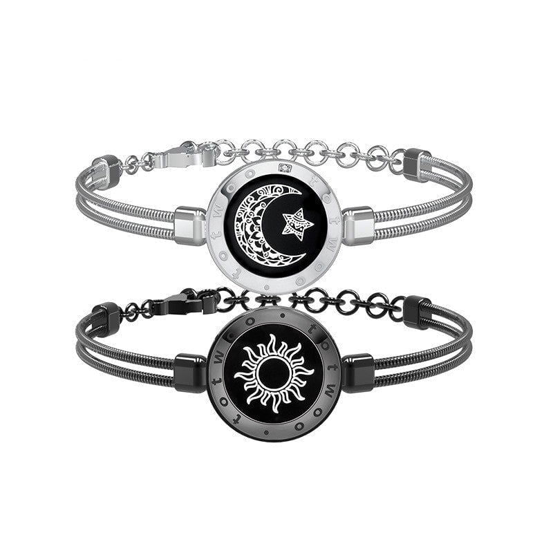 LovelyRLovely LovelyRLovely Sun-Moon Smart Sensing Cou Silvery black A LovelyRLovely Sun-Moon Smart Sensing Couple Bracelet