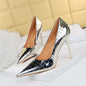 LovelyRLovely LovelyRLovely Super High Heel Metal Ston Silver / 34 LovelyRLovely Super High Heel Metal Stone Pattern Shoes