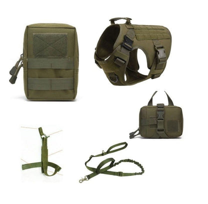 LovelyRLovely LovelyRLovely Tactical Dog Harness And Army Green / L LovelyRLovely Tactical Dog Harness  And Leash Set