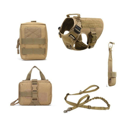 LovelyRLovely LovelyRLovely Tactical Dog Harness And Brown / L LovelyRLovely Tactical Dog Harness  And Leash Set