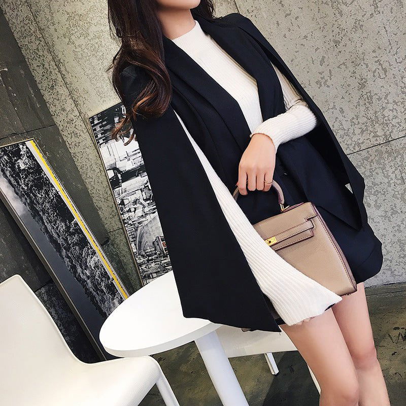 LovelyRLovely LovelyRLovely Temperament Cape Blazer Sh LovelyRLovely Temperament Cape Blazer Shorts Two-piece Suit