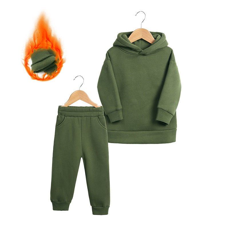 LovelyRLovely LovelyRLovely Thick Children's Hooded S 1k Green / 100 LovelyRLovely Thick  Children's Hooded Sweater 2-piece Set