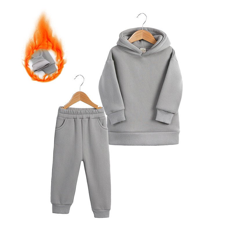 LovelyRLovely LovelyRLovely Thick Children's Hooded S Gray / 100 LovelyRLovely Thick  Children's Hooded Sweater 2-piece Set