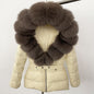 LovelyRLovely LovelyRLovely Thick Waist-tight Fur Down Beige Brown / L LovelyRLovely Thick Waist-tight Fur Down Jacket