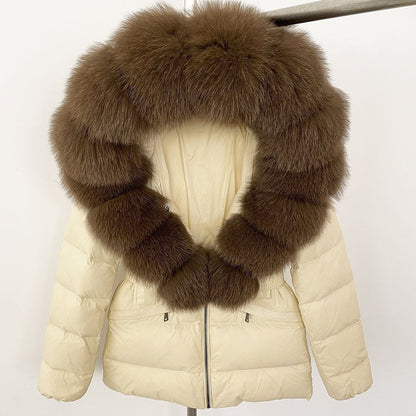 LovelyRLovely LovelyRLovely Thick Waist-tight Fur Down Beige Dark Coffee / L LovelyRLovely Thick Waist-tight Fur Down Jacket