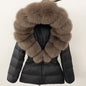 LovelyRLovely LovelyRLovely Thick Waist-tight Fur Down Black Coffee Color / L LovelyRLovely Thick Waist-tight Fur Down Jacket