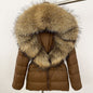 LovelyRLovely LovelyRLovely Thick Waist-tight Fur Down Coffee Primary Color / L LovelyRLovely Thick Waist-tight Fur Down Jacket