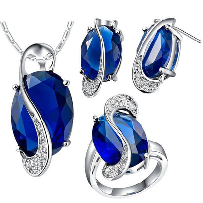 LovelyRLovely LovelyRLovely Three Piece Jewellery Set Blue / 10 LovelyRLovely Three Piece Jewellery Set