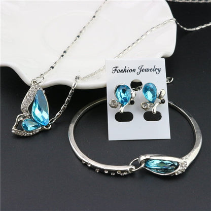 LovelyRLovely LovelyRLovely Three-Piece Necklace Set Blue LovelyRLovely Three-Piece Necklace Set