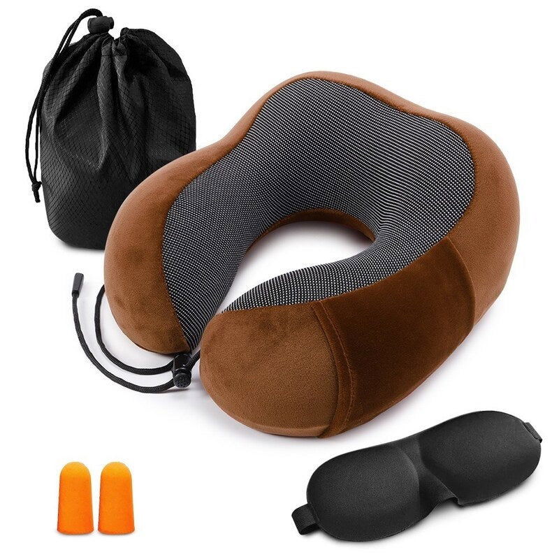 LovelyRLovely LovelyRLovely Three-piece Travel Pillow Dark Brown / Suit LovelyRLovely Three-piece Travel Pillow Set