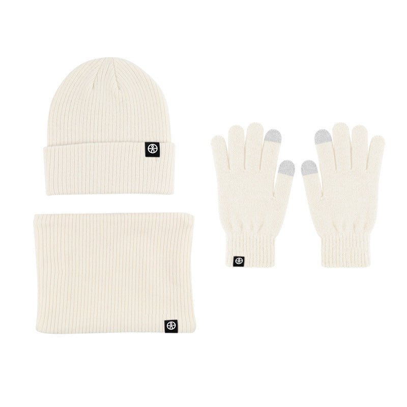 LovelyRLovely LovelyRLovely Three-piece Warm Hat Set Beige Three Piece Set LovelyRLovely Three-piece Warm Hat Set