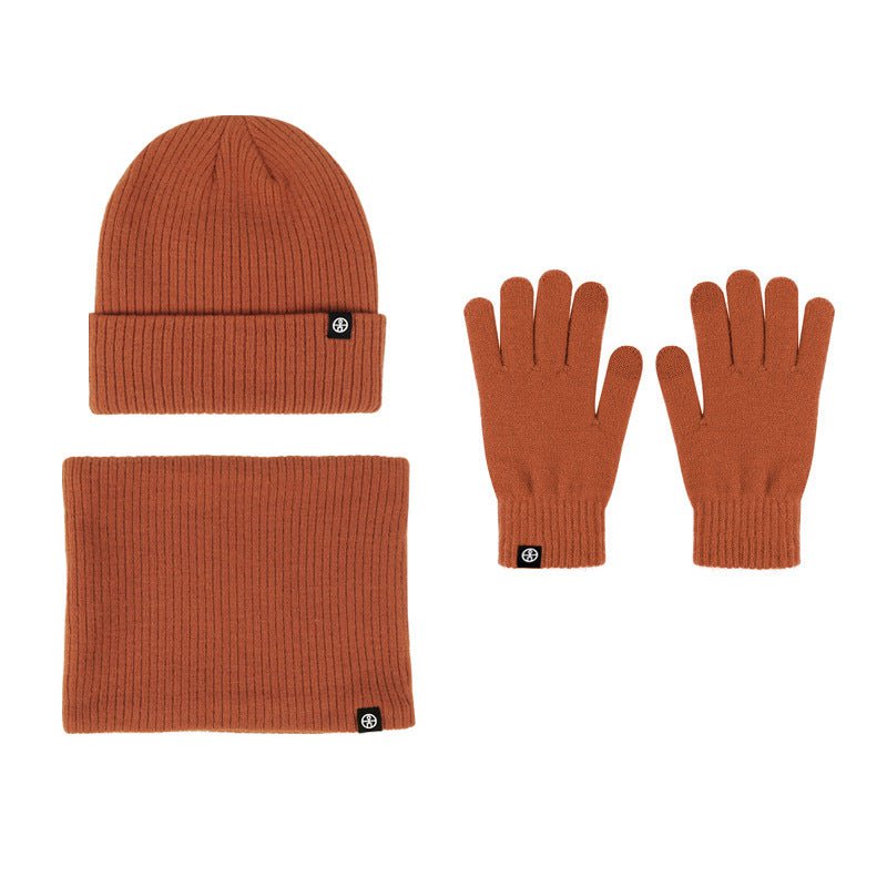 LovelyRLovely LovelyRLovely Three-piece Warm Hat Set Orange Three Piece Set LovelyRLovely Three-piece Warm Hat Set