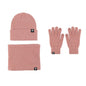 LovelyRLovely LovelyRLovely Three-piece Warm Hat Set Pink Three Piece Set LovelyRLovely Three-piece Warm Hat Set