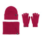 LovelyRLovely LovelyRLovely Three-piece Warm Hat Set Purplish Red Three Piece Set LovelyRLovely Three-piece Warm Hat Set