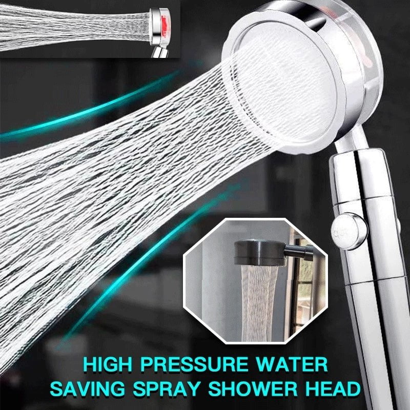 LovelyRLovely Propeller Driven  Turbocharged High Pressure Handheld Shower Nozzle With Stop Button And Cotton Filter - LovelyRLovely - LovelyRLovely Turbocharged High Pressure - #tag1#