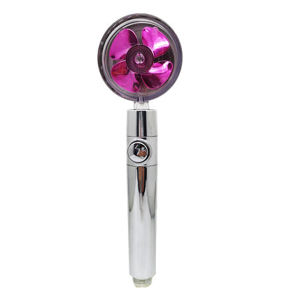 LovelyRLovely Propeller Driven  Turbocharged High Pressure Handheld Shower Nozzle With Stop Button And Cotton Filter - LovelyRLovely -  - #tag1#