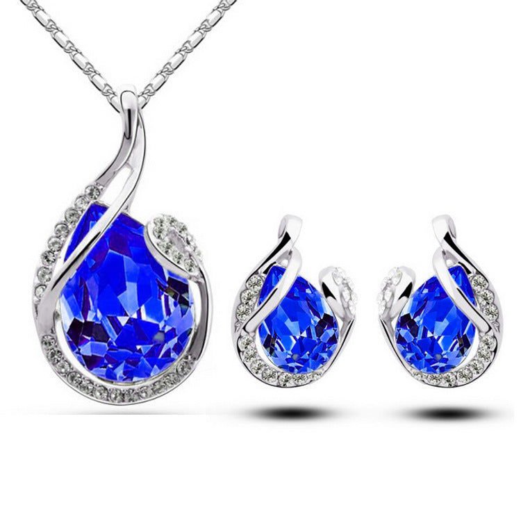 LovelyRLovely LovelyRLovely Two Piece Jewellery Set Blue LovelyRLovely Two Piece Jewellery Set