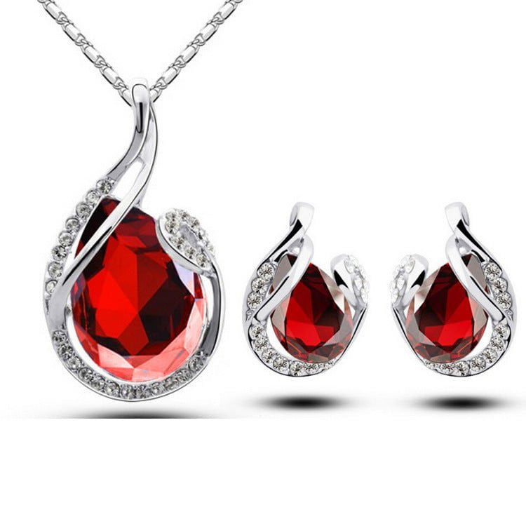 LovelyRLovely LovelyRLovely Two Piece Jewellery Set Red LovelyRLovely Two Piece Jewellery Set