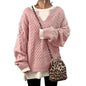 LovelyRLovely LovelyRLovely Two Toned Pattern Knitted Pink / 2XL LovelyRLovely Two Toned Pattern Knitted Sweater