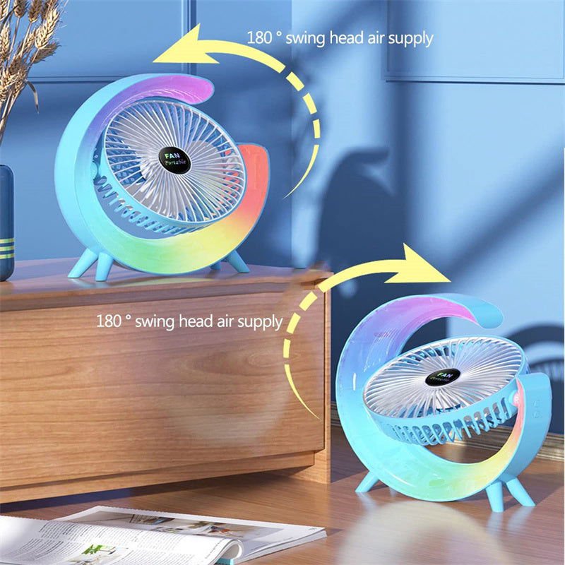 LovelyRLovely LovelyRLovely USB Portable Bright Night LovelyRLovely USB Mini Electric Bright Night Light Charging Desktop Fan