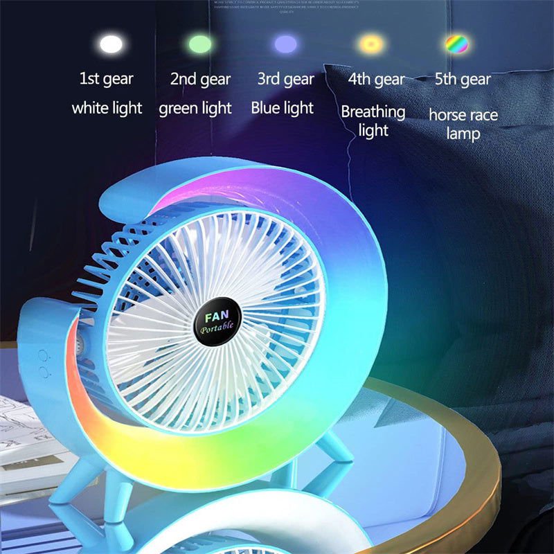 LovelyRLovely LovelyRLovely USB Portable Bright Night LovelyRLovely USB Mini Electric Bright Night Light Charging Desktop Fan