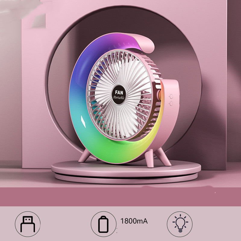 LovelyRLovely LovelyRLovely USB Portable Bright Night Pink / USB LovelyRLovely USB Mini Electric Bright Night Light Charging Desktop Fan