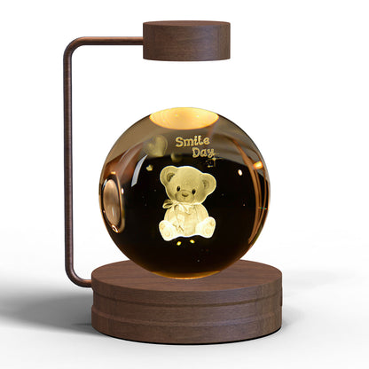 LovelyRLovely USB Powered Crystal Teddy Bear Ball Night Light - LovelyRLovely -  - #tag1#