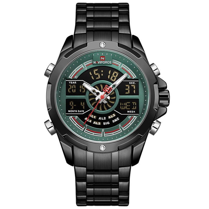 LovelyRLovely LovelyRLovely Waterproof Steel Band Men' Green LovelyRLovely Waterproof Steel Band Men's Watch