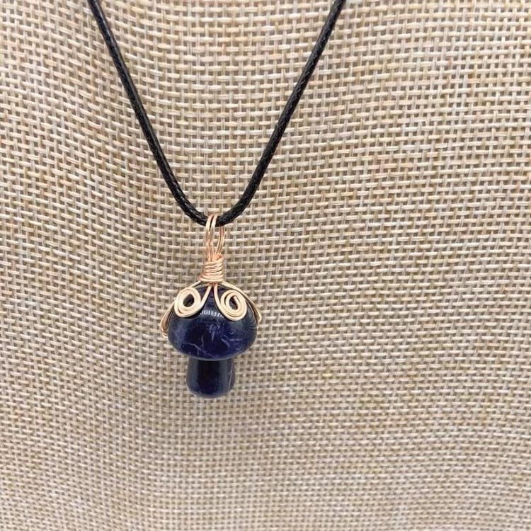 LovelyRLovely LovelyRLovely Winding Small Mushroom Nat Lapis lazuli LovelyRLovely Winding Small Mushroom Natural Stone Necklace