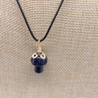 LovelyRLovely LovelyRLovely Winding Small Mushroom Nat Lapis lazuli LovelyRLovely Winding Small Mushroom Natural Stone Necklace