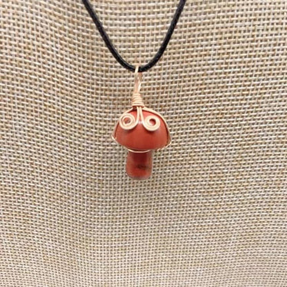 LovelyRLovely LovelyRLovely Winding Small Mushroom Nat Red stone LovelyRLovely Winding Small Mushroom Natural Stone Necklace