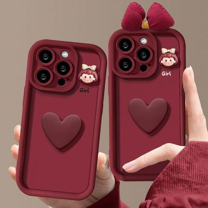 LovelyRLovely LovelyRLovely Wine Red Love Girl Phone C LovelyRLovely Wine Red Love Girl Phone Case