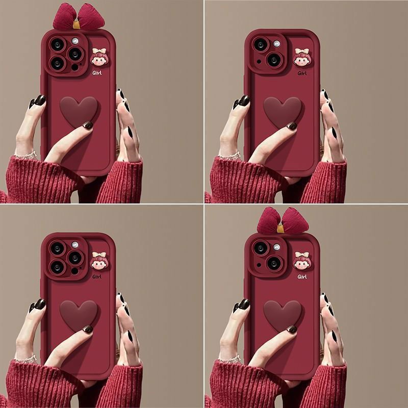 LovelyRLovely LovelyRLovely Wine Red Love Girl Phone C LovelyRLovely Wine Red Love Girl Phone Case