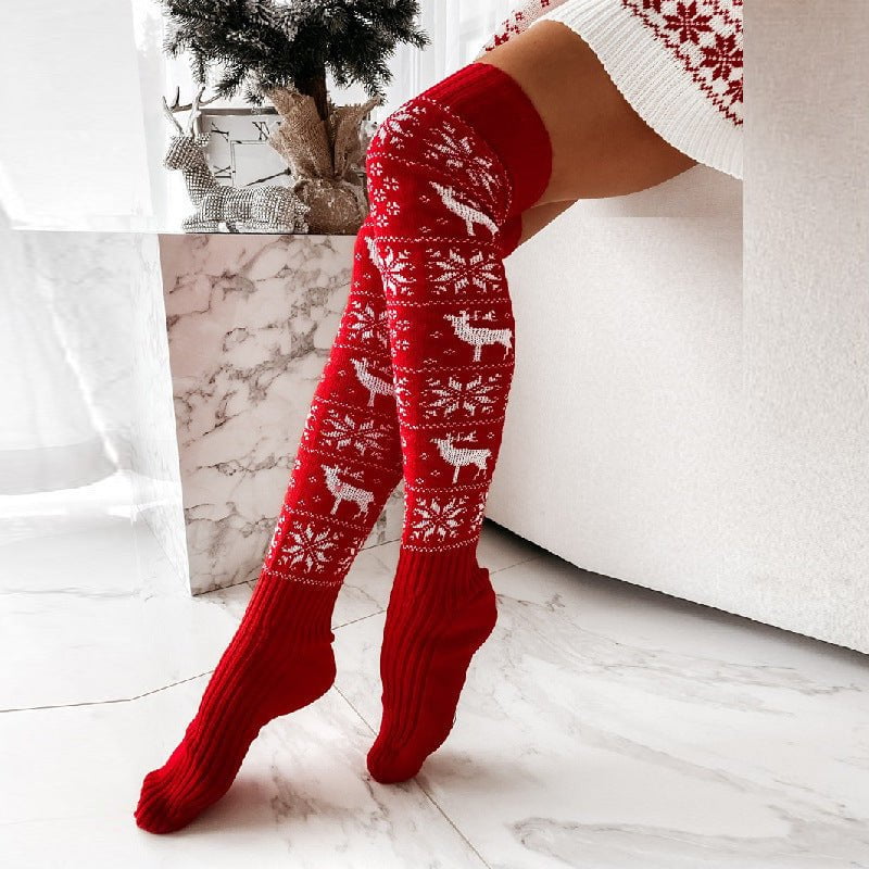 LovelyRLovely LovelyRLovely Winter Christmas Warm Knit Red / Average Size LovelyRLovely Winter Christmas Warm Knitted Women Stocking