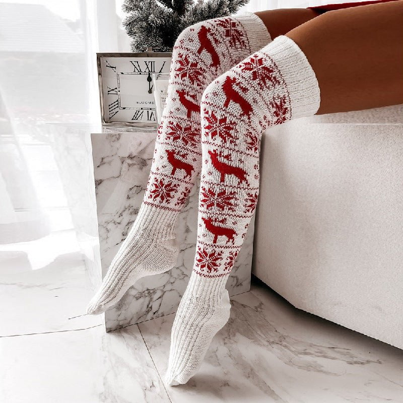 LovelyRLovely LovelyRLovely Winter Christmas Warm Knit White / Average Size LovelyRLovely Winter Christmas Warm Knitted Women Stocking